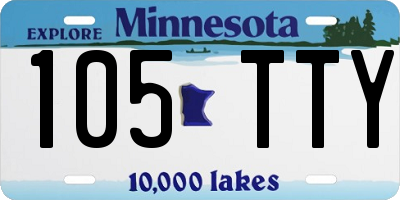 MN license plate 105TTY