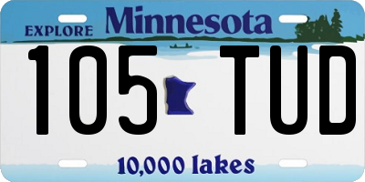 MN license plate 105TUD