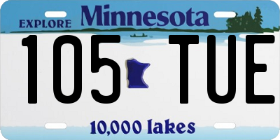 MN license plate 105TUE