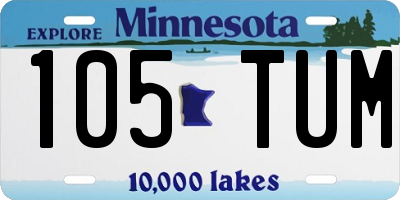 MN license plate 105TUM