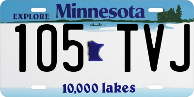 MN license plate 105TVJ
