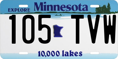 MN license plate 105TVW