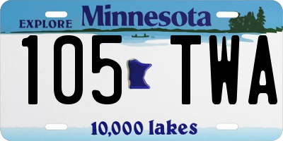 MN license plate 105TWA