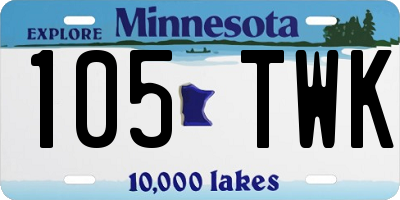 MN license plate 105TWK