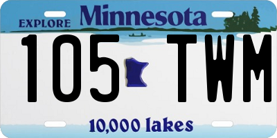 MN license plate 105TWM