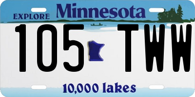 MN license plate 105TWW