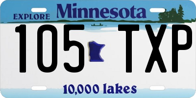 MN license plate 105TXP