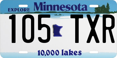 MN license plate 105TXR