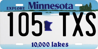 MN license plate 105TXS
