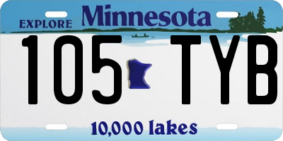 MN license plate 105TYB