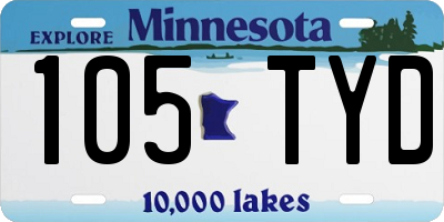 MN license plate 105TYD