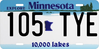 MN license plate 105TYE