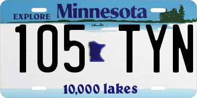 MN license plate 105TYN