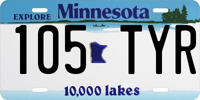 MN license plate 105TYR