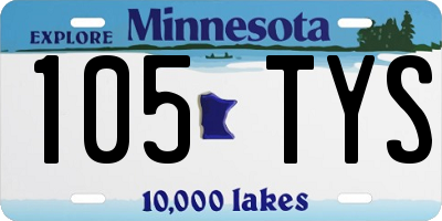 MN license plate 105TYS