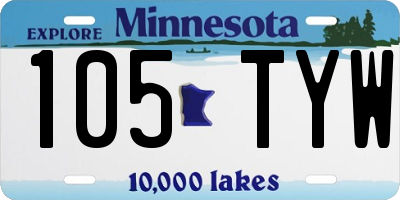 MN license plate 105TYW