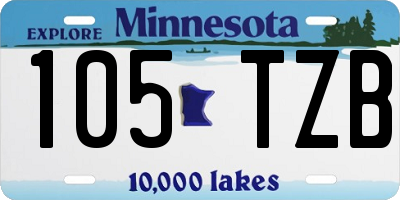 MN license plate 105TZB