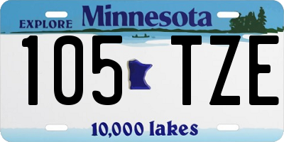 MN license plate 105TZE