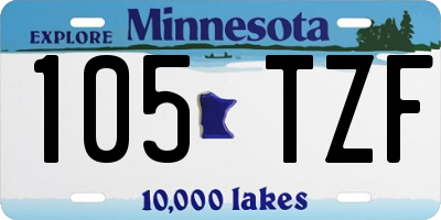 MN license plate 105TZF