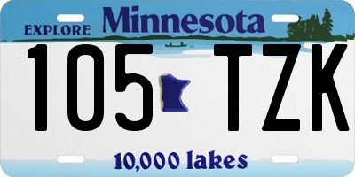 MN license plate 105TZK