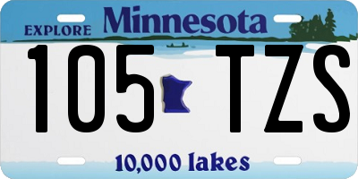 MN license plate 105TZS