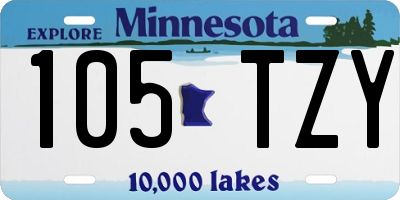 MN license plate 105TZY