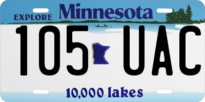 MN license plate 105UAC