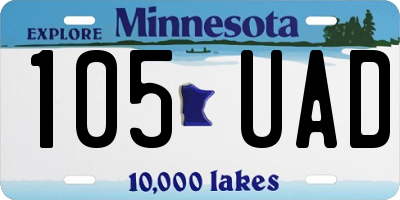 MN license plate 105UAD