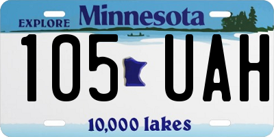 MN license plate 105UAH