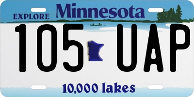 MN license plate 105UAP