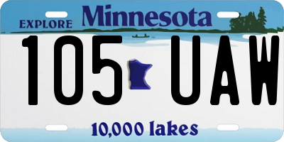 MN license plate 105UAW