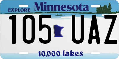 MN license plate 105UAZ