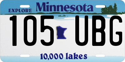MN license plate 105UBG
