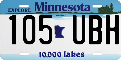 MN license plate 105UBH