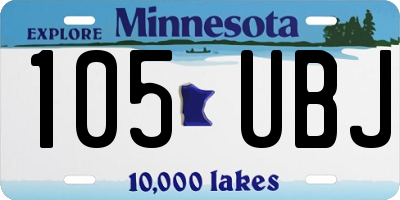 MN license plate 105UBJ
