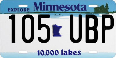 MN license plate 105UBP