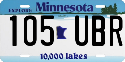 MN license plate 105UBR