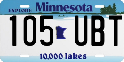 MN license plate 105UBT