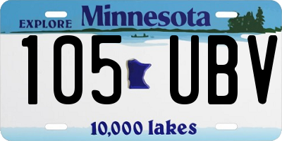 MN license plate 105UBV