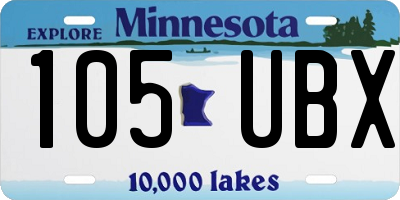 MN license plate 105UBX