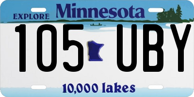 MN license plate 105UBY