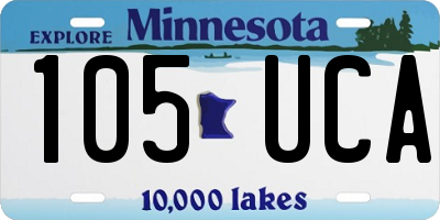 MN license plate 105UCA