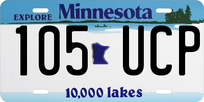 MN license plate 105UCP