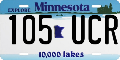 MN license plate 105UCR