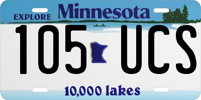 MN license plate 105UCS