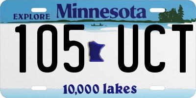 MN license plate 105UCT