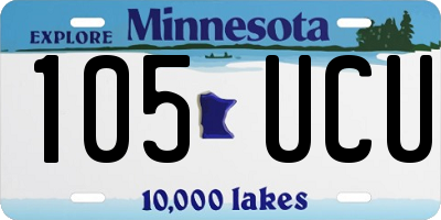 MN license plate 105UCU