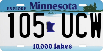 MN license plate 105UCW