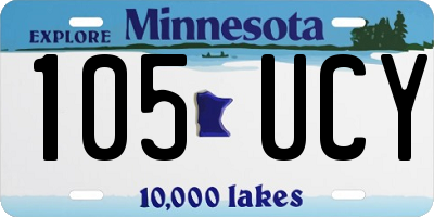 MN license plate 105UCY