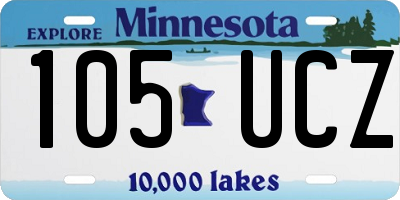 MN license plate 105UCZ